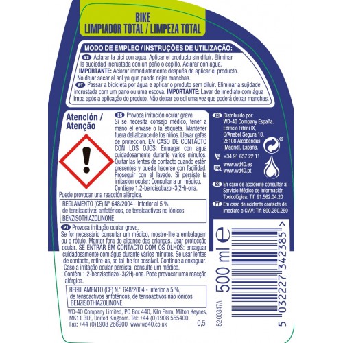 WD-40 Bike Limpiador Total 500ml
